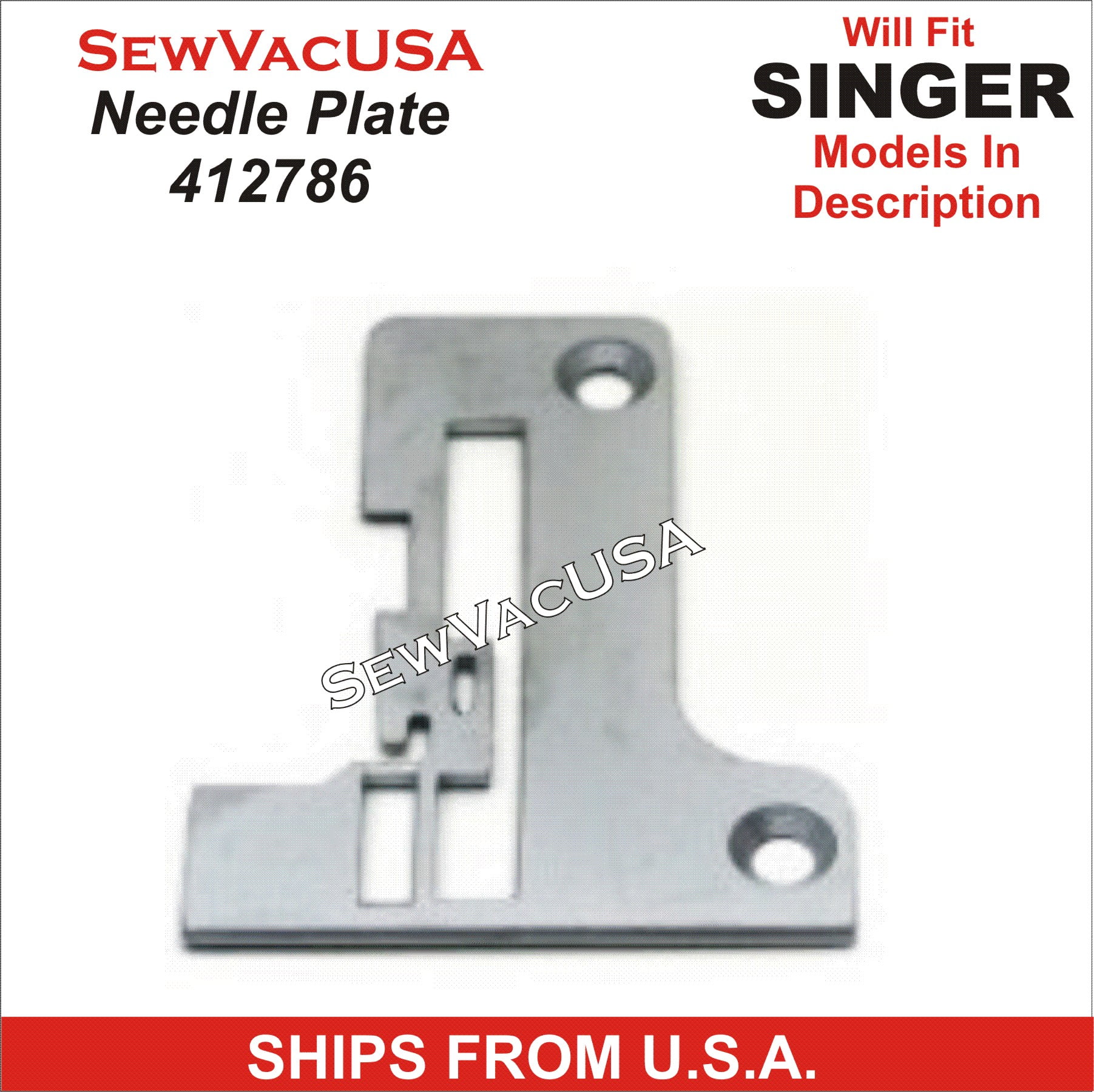 Singer Compatible Serger Needle Plate 412786 Fits 14U See Description