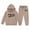 Khaki, variant on Byoo Toddler Girls Letter Print Outfits Set Pullover Hoodie Shirt Joggers Sets Kids Warm Soft Tracksuit Set