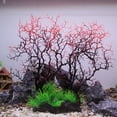 thumbnail image 2 of Decoración de arrecife de coral, mini decoración de coral sintético para decoración de acuario, negro rojo, 13.19 x 10.51 pulgadas, 2 of 7