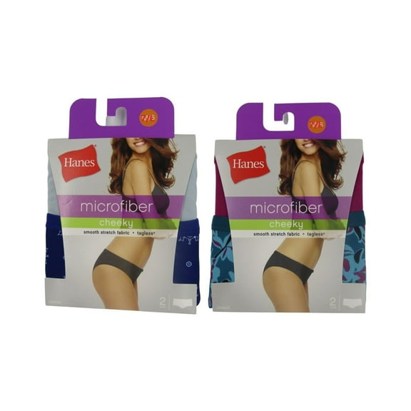 Hanes® Women's Signature Smoothing Microfiber Bikini Cheeky Underwear, 4-Pack SIZE 7/L