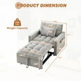 thumbnail image 6 of Dinosisco 3-in-1 Convertible Chair Bed, Sleeper Chair Lounge Chair Indoor, Modern Single Pull Out Couch for Living Room, Gray Velvet, 6 of 10