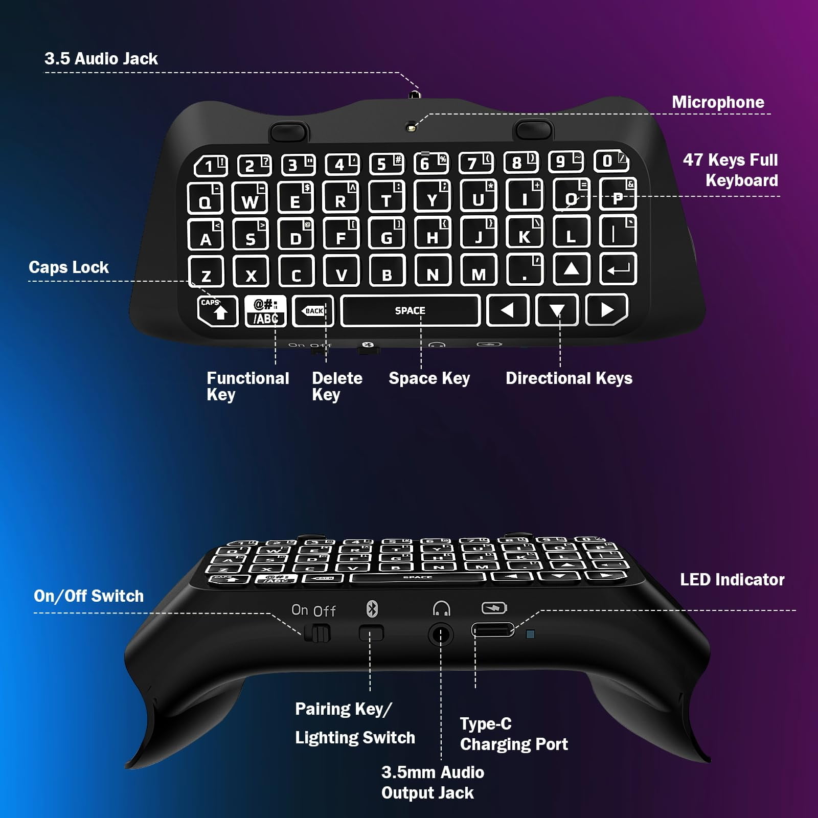  JOYTORN Wireless Control Keyboard For PS5 Dualsense Edge  Controller