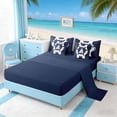 thumbnail image 5 of Manfei Minimalist Blue White Lifebuoy Sailboat Bedding Comforter Set for Kids Boys and Girls, Nautical Print Full Bedding Set, Navy Reversible 7 Pieces, 5 of 6