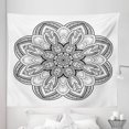 thumbnail image 1 of Oriental Tapestry, Mandala Design Black and White Inspirations Doodle Lucky Piece Monochrome, Fabric Wall Hanging Decor for Bedroom Living Room Dorm, 5 Sizes, White Black, by Ambesonne, 1 of 1
