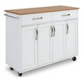 thumbnail image 4 of Homestyles 51"W Storage Plus Off White Wood Kitchen Cart, 4 of 9