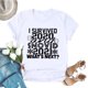 thumbnail image 1 of Gibobby Playera Corte clásico para Mujer Top con letras Blusa con cuello en O para mujer Blusa corta con estampado manga a la moda para mujer(Blanco,XL), 1 of 3