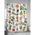 thumbnail image 5 of Fsddascl Vegetables Shower Curtain Set - Standard 72" x 72" Washable Bathtub Curtain with 12 Hooks, Watercolor Farmhouse Fruits Waterproof Fabric Stall Shower Curtains for Bathroom/Bathtub Décor, 5 of 6