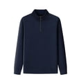 thumbnail image 2 of pstuiky camisas de manga larga para hombre, Blusa/camisa informal y moderna de color liso con cuello alto, manga larga y bolsillo con cremallera para hombre camisetas de hombre m, 2 of 6
