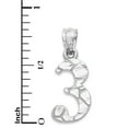 thumbnail image 5 of 925 Sterling Silver Nugget Number Three Pendant - #3 Silver Charm Jewelry Sports Gifts for Men and Women, 5 of 6