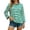 Green, variant on Women’S Classic Striped Crew Neck 3/4 Sleeve T-Shirt, Loose Fit Casual Daily Top with Contrast Neck Trim, Soft Stretchy Breathable Polyester Fabric, 1pc, Sizes S M L XL XXL
