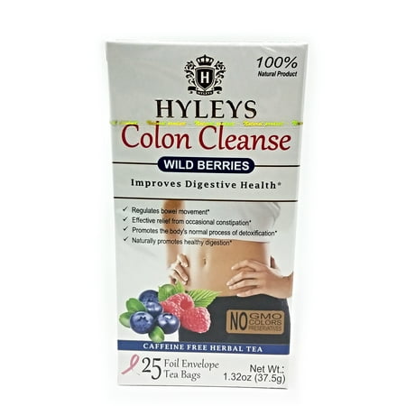 Hyleys Tea 100% Natural Wellness Tea, Colon Cleanse Wild Berries, 25
