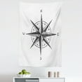 thumbnail image 1 of Compass Tapestry, Seamanship Hand Drawn Windrose Complete Directions North South West, Fabric Wall Hanging Decor for Bedroom Living Room Dorm, 5 Sizes, Charcoal Grey White, by Ambesonne, 1 of 1