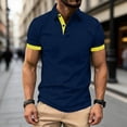 thumbnail image 2 of Bovxnpu Mens Short Sleeve T Shirts Men's Button Up Button Casual Fashion Daily Tops, 2 of 9