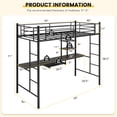 thumbnail image 4 of Costway Twin Size Loft Bunk Bed with Desk Storage Shelf Full Length Ladders Space Saving, 4 of 10