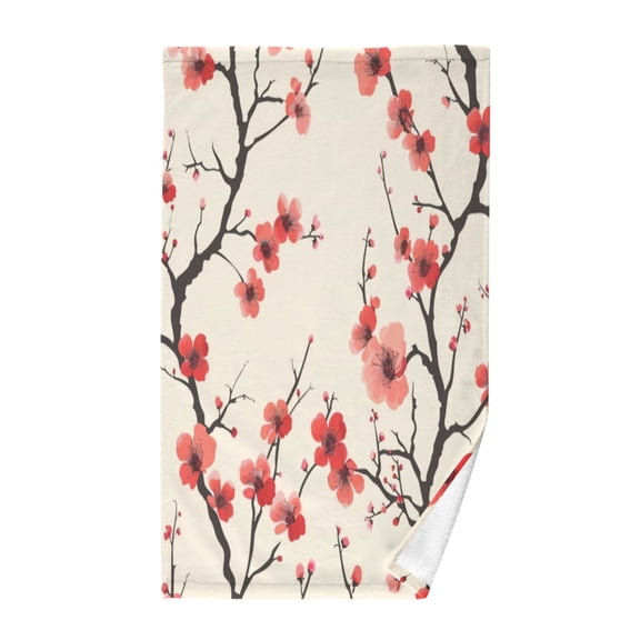 Pure Cotton Face Towel 16x28 Inches Hand Towel Bath Towel Hand Bath Towels Soft Good Water Absorption for Washing Face Wiping Face Red Plum Blossom