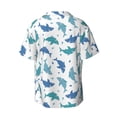 thumbnail image 2 of Vsdgher Party Shark Cute Print Men's Wrinkle Free Untucked Cuban Shirt Business Casual Button Down Shirts Short Sleeve Shirt, 2 of 7