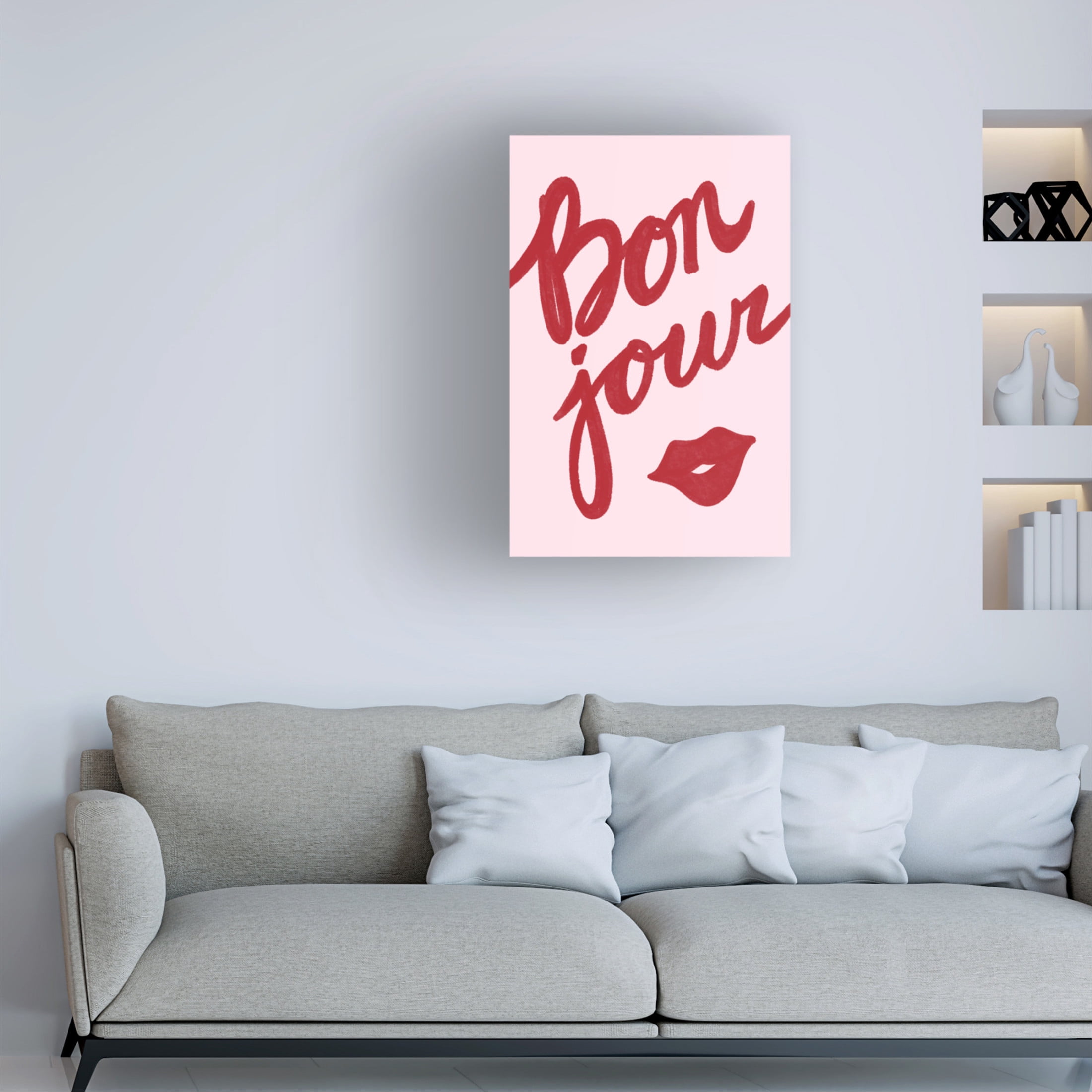 Trademark Fine Art Athene Fritsch  Bonjour Lip Canvas Wall Art