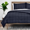 thumbnail image 3 of Bare Home Luxury Duvet Cover and Sham Set - Premium 1800 Collection - Ultra-Soft - Full, Modern Plaid - Midnight Blue/White, 3-Pieces, 3 of 8