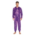 thumbnail image 2 of Purple Ghost Pattern Design Adult onesie Pajamas, Crystal Velvet Ultra Soft Warm Jumpsuit for Men and Women, 2 of 7