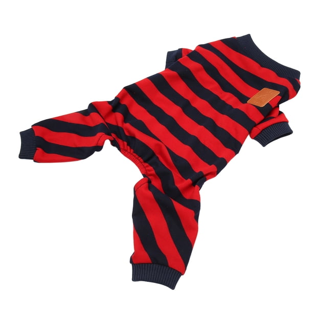 Pijamas A Rayas Para Mascotas, 4 Patas, Fáciles De Poner Y Quitar, Pijamas Elásticos Para Mascotas, Rojo, Azul, Cómodos Para El Paseo Diario