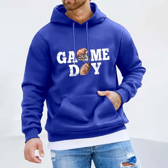 WILLBEST Sudaderas para Hombre, Sudadera con Capucha y Cordón con Estampado De Rugby para Hombre, Sudadera Informal Holgada y Cómoda para Negocios Mediana