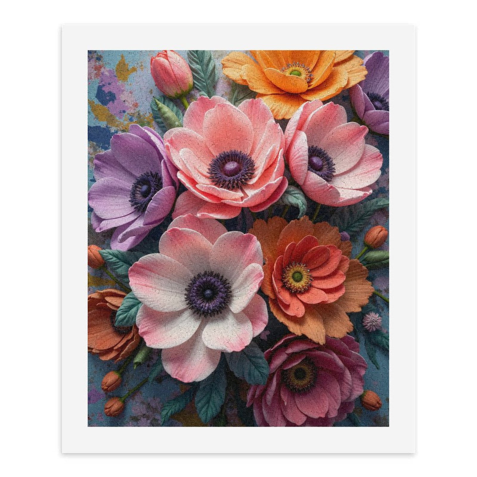 Paint By Numbers Kit for Adults Beginner - Colorful Floral Arrangement Art DIY Canvas Painting Kits for Adults, Frameless Paint By Number for Adults for Home Wall Decor 16x20 Inch