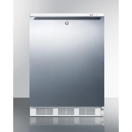 Freestanding medical all-freezer capable of -25 C operation  with lock  wrapped stainless steel door and horizontal handle