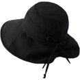 thumbnail image 3 of CoCopeaunts Bucket Hat Women Summer Drawstring UV Protection Big Brim Solid Color Fisherman Hat with Chin Strap Bow Beach Cap, 3 of 8