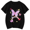 thumbnail image 3 of Hiijoy Toddler Girls Butterfly Print T-Shirt Short Sleeve Crewneck T Shirt, Sizes 3-13, 3 of 3