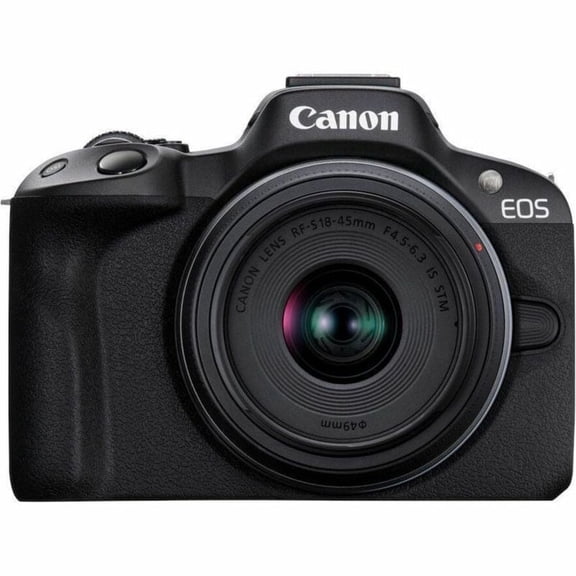 Canon EOS R50 Mirrorless Vlogging Camera (Black) w/RF-S18-45mm F4.5-6.3 is STM & RF-S55-210mm F5-7.1 is STM Lenses, 24.2 MP, 4K Video, Subject Detection & Tracking, Compact, Smartphone Connection