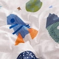 thumbnail image 3 of Cover Queen, 100% Soft Cotton 3 Pieces Outer Space Queen Bedding Set, Rockets, 3 of 7