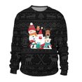 thumbnail image 3 of WILLBEST Mignons Chandails à Fermeture Éclair pour Hommes Automne et Hiver Tendance Décontractée Chandail Imprimé de Noël Col Rond, 3 of 3