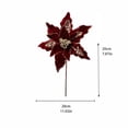 thumbnail image 2 of Burgundy Artificial Poinsettia Flower Ornament with Glitter Finish for Christmas Tree Decoration, 2 of 4