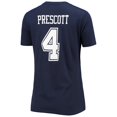 thumbnail image 3 of Women's Fanatics Dak Prescott Navy Dallas Cowboys Player Icon Name & Number V-Neck T-Shirt, 3 of 3