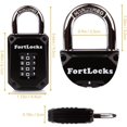 thumbnail image 2 of 2 Pack Gym Locker Lock - 4 Digit Heavy Duty Hardened Stainless Steel Weatherproof Combination Lock for Outdoor - Easy to Read Numbers, 2 of 5