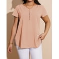 thumbnail image 5 of a.Jesdani Women’s Plus Size V-Neck Blouse Casual Flowy Flutter Sleeve Tops with Button for Curvy Women M-4X, 5 of 8