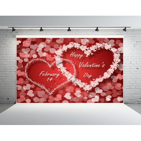 MOHome 7x5ft Valentine's Day Backdrops Heart Shape Background Photo Booth Props