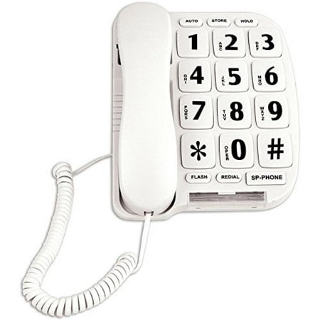 Geriatric Large Button Telephone with Speaker Phone and Voice Amplification