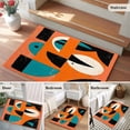 thumbnail image 5 of 2x3 Ft Entryway Area Rug, Orange Teal Black Kitchen Rug Runner Washable Floor Mat, Modern Impressionist Geometric Non Slip Indoor Door Mat Throw Carpet for Bathroom Living Room Bedroom, 5 of 8