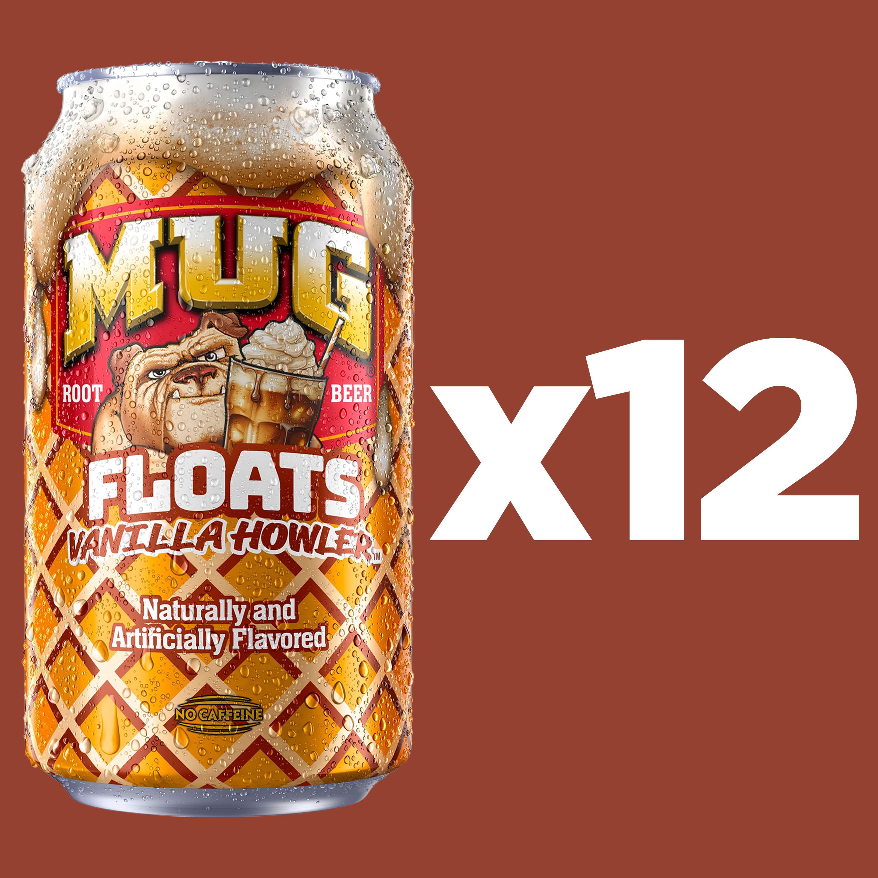 MUG Floats Vanilla Howler Soda Pop, 12 fl oz, 12 Pack Cans