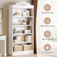 thumbnail image 4 of Tribesigns 73 Inch Tall Bookcase, Modern 5-Shelf White Library Bookshelf with Storage Shelves, 4 of 5