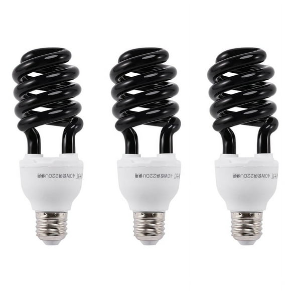 3X E27 40W UV Ultraviolet Fluorescent Blacklight CFL Light Bulb Lamp 220V Shape:Spiral Wattage Voltage:40W 220V