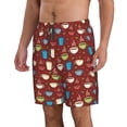 thumbnail image 2 of Fotbe Coffee Cups Trajes de Baño Estampados para Hombre, Shorts de Verano de Secado Rápido, Ropa de Playa, Bañadores-Small, 2 of 6