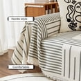 thumbnail image 4 of Funda de sofá nórdica con borlas, 1 pieza, universal, para esquina, protector de muebles a rayas para gatos, envío directo, 4 of 5