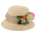 thumbnail image 3 of Women's Straw Braid Flower Cloche Hats, 3 of 6