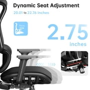 JOYFLY Ergonomic Office Chair Gaming Office Chair Big Seat with Leg Rest Footrest, 450lb, Grey