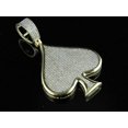 thumbnail image 2 of 2Ct Round Cut Real Moissanite Ace Spade Card Men's Pendant 14K Yellow Gold Plated, 2 of 3