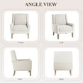 thumbnail image 5 of AFO Modern Accent Chair Set of 1, High Back Upholstered Fabric Armchair with Wood Legs, Mid-Century Wingback Chair for Living Room Bedroom, Beige, 5 of 10