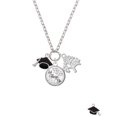 thumbnail image 2 of Delight Jewelry Silvertone 3-D Graduation Hat Let Things Go Fall Zoey Charm Necklace, 28", 2 of 4