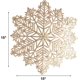 thumbnail image 2 of Juego de 4 manteles individuales con forma de copo de nieve navideño, mantel de vinilo metálico dorado festivo, lavable para decoraciones de tapetes de mesa para cenas navideña, 2 of 5